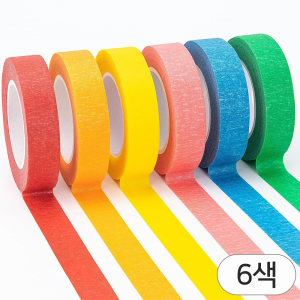 영바이브 컬러 종이 마스킹테이프 6색 25mm x 20m